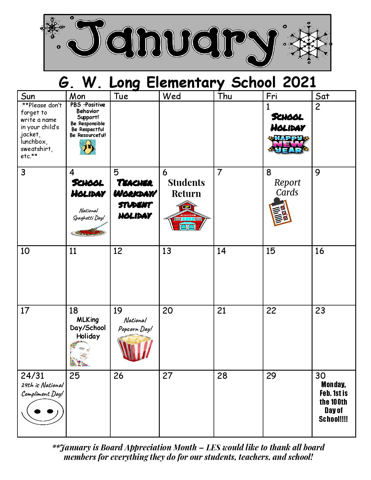 January 2021 Calendar January 2021 Calendar
