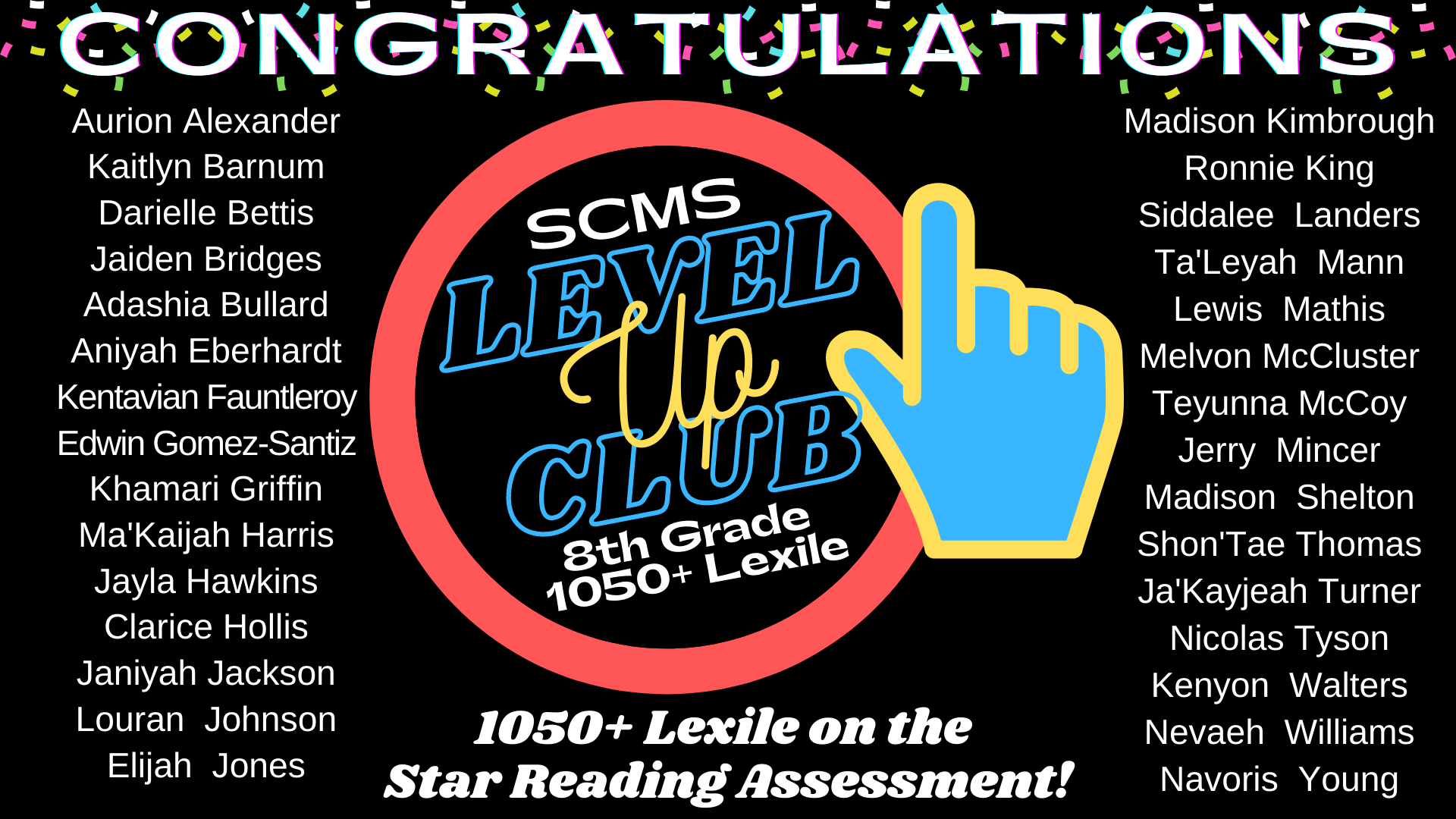 Congratulations 8th Grade Level Up Students Sumter County Middle