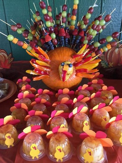 Fruit turkey centerpiece