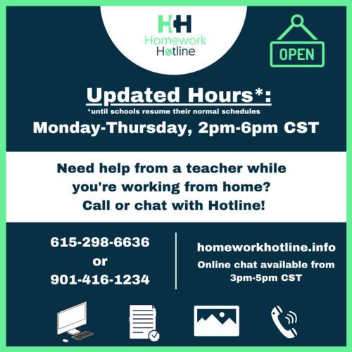 Homework hotline information
