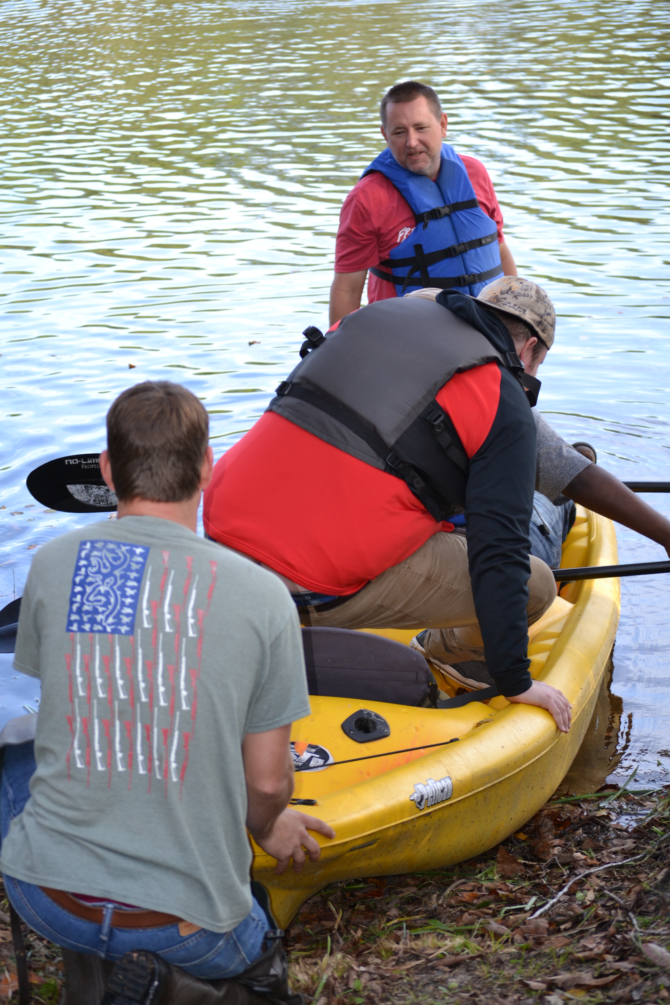 Troy with kayaks