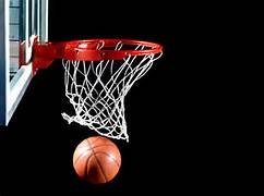 Basketball going through hoop