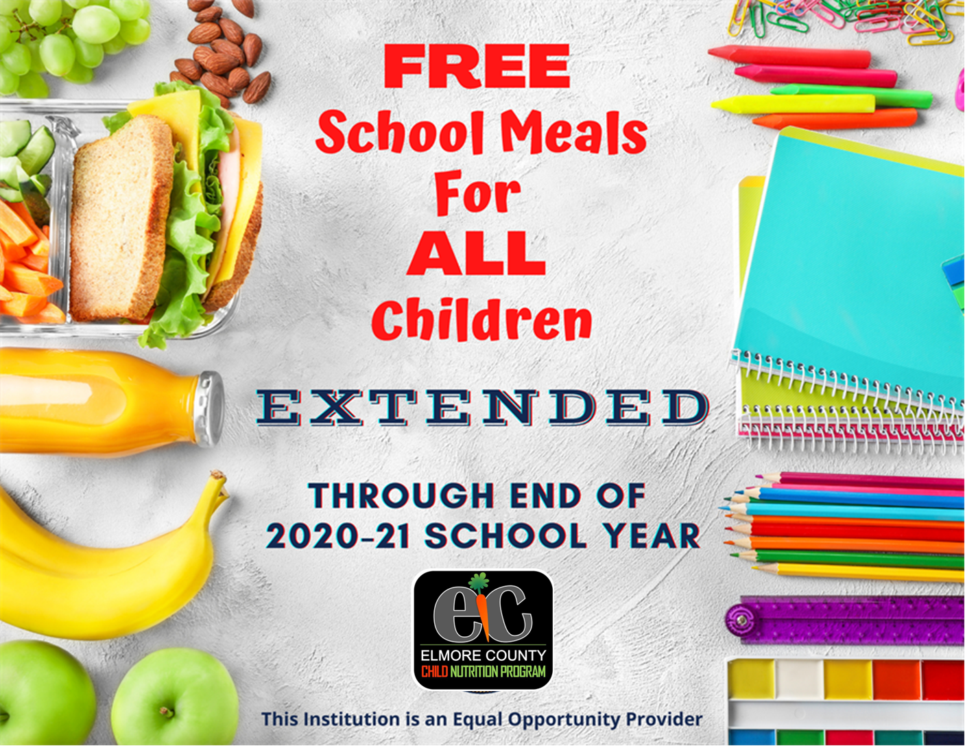 Free Meals through the end of the 20-21 School Year! Free Meals through the end of the 20-21 School Year!