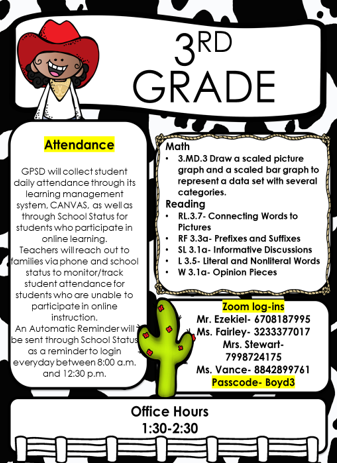 3rd grade Newsletter