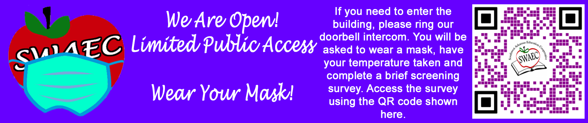 Please wear a mask at all times inside our building