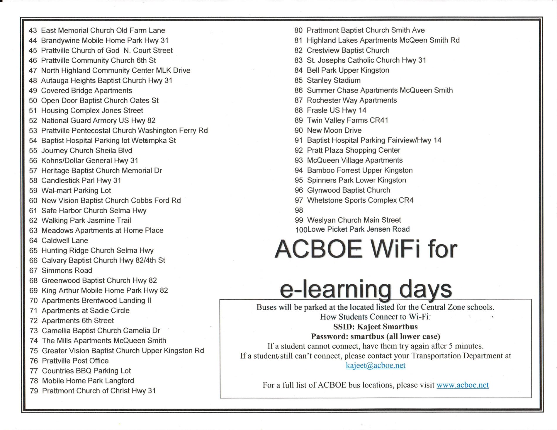 ACBOE Wifi Bus Locations ACBOE Wifi Bus Locations