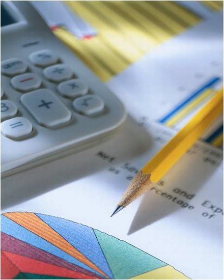 Calculator and pencil