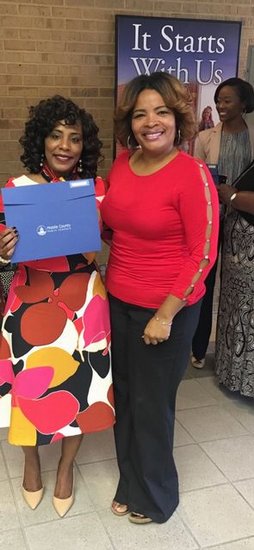 RAVE Award 2018 recipient, Counselor Malinda Gray, and Principal Jacinda Hollins