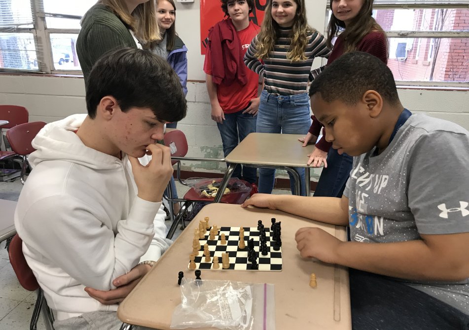 Students playing Chess during Catalyst Enrichment