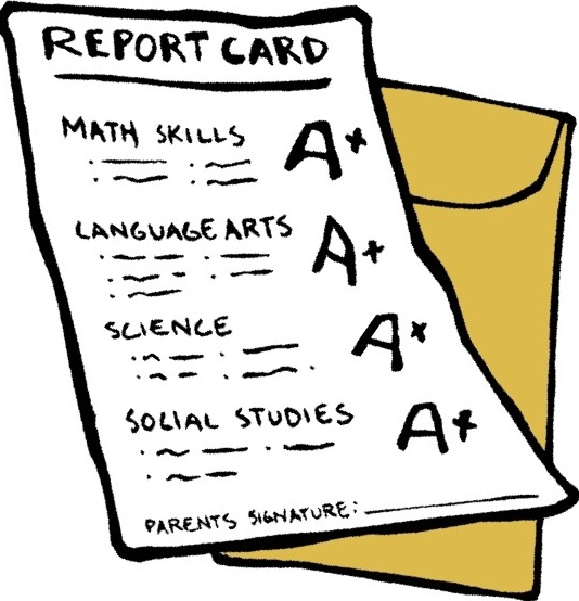a+ report card clipart