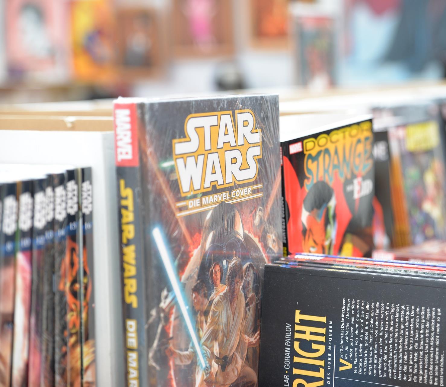 Star wars books on shelf